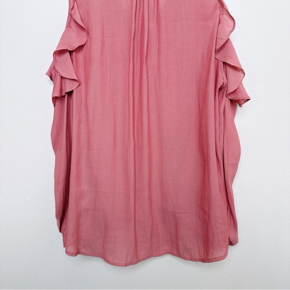 Anthropologie Womens Medium Maeve Liesel Ruffle Cold Shoulder Blouse China - Picture 12 of 13
